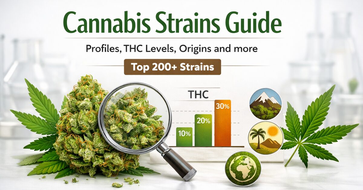 Cannabis Strains Guide: Profiles, THC Levels, Origins and more - Top 200+ Strains