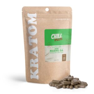 500mg – Kratom – Capsules – Green Maeng Da Strain – 100ct – Chill Plus (50,000mg)