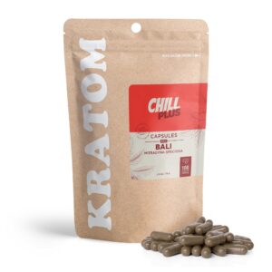 500mg Kratom Capsules – Red Bali Strain – 100ct – Chill Plus (50,000mg)