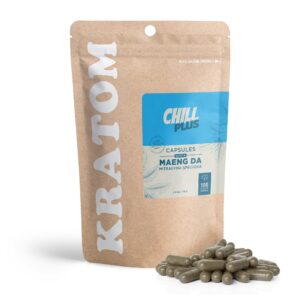 500mg Kratom Capsules – White Maeng Da Strain – 100ct – Chill Plus (50,000mg)