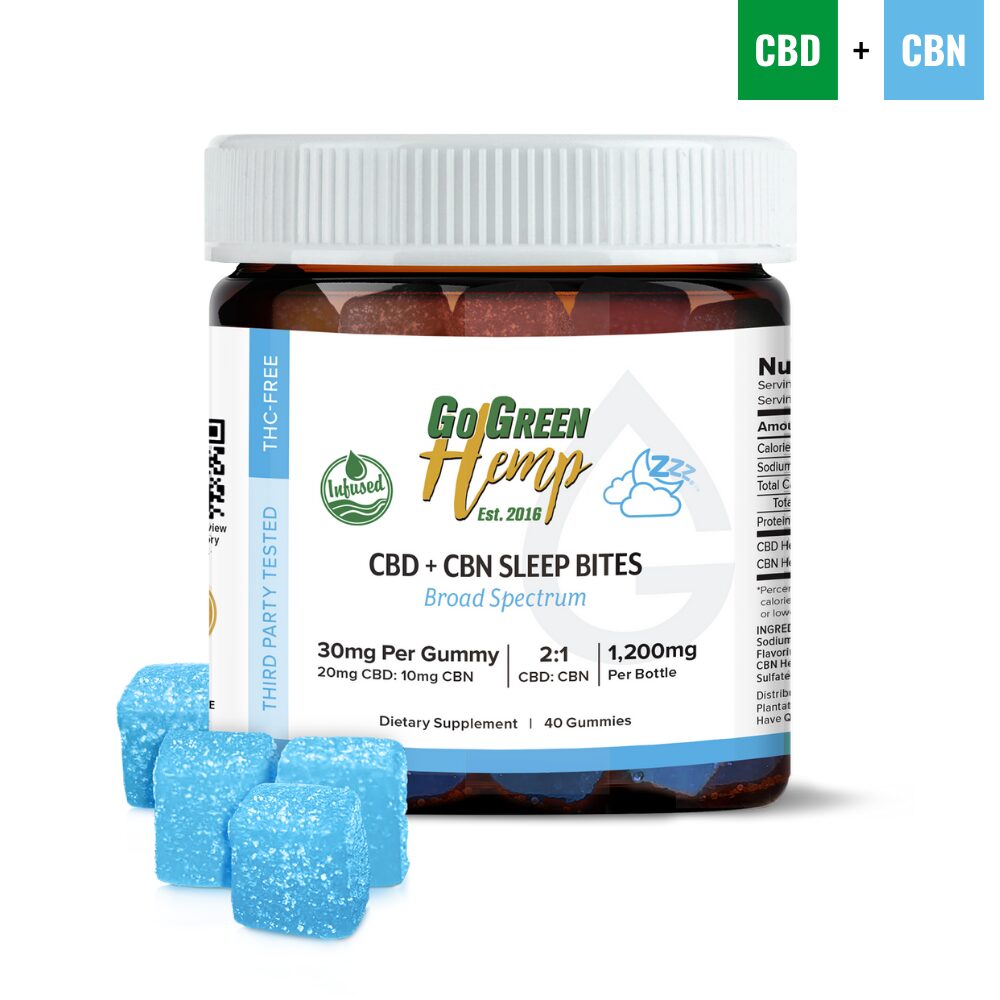 CBN + CBD Sleep Gummies 1200mg | THC-Free | Vegan