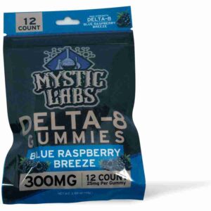 Mystic Labs Blue Raspberry Breeze 25mg Gummies (12pc)
