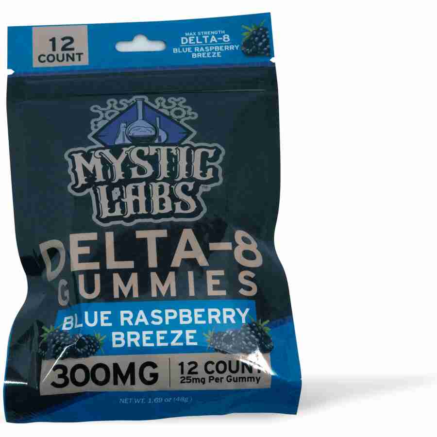 Mystic Labs Blue Raspberry Breeze 25mg Gummies (12pc)